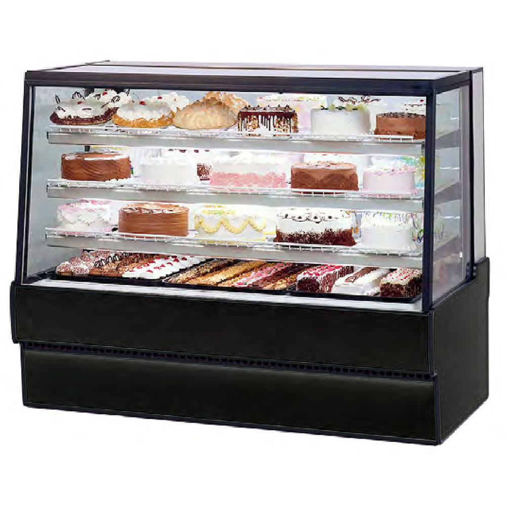 204-SGR5942BLK 59" Full Service Bakery Case w/ Straight Glass - (3) Levels, 120v