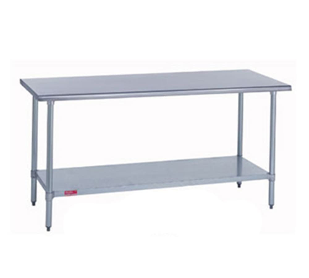 212-4183036 36" 18 ga Work Table w/ Undershelf & 400 Series Stainless Flat Top