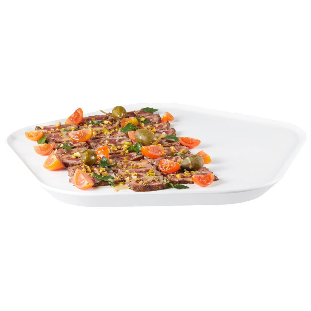 209-MEL022 12 1/4" x 12 1/4" Polygon Forme' Tray - Melamine, White