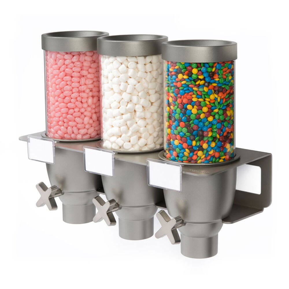 209-EZ533 Wall-Mount Dry Food Dispenser, (3) 2 1/2 Liter Hoppers