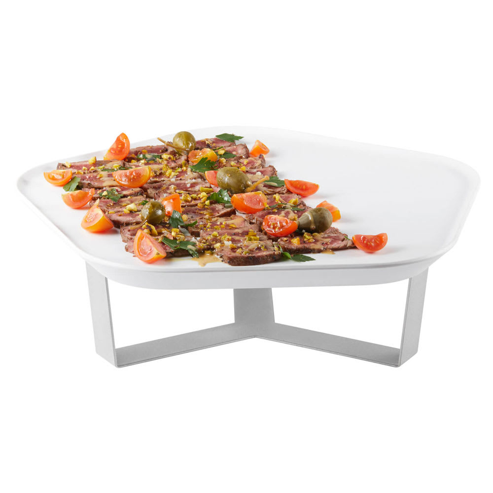 209-SM269 4" Display Riser w/ 12 1/4" Melamine Tray, Stainless