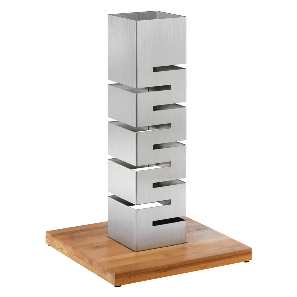 209-SM162 22 1/2" Display Riser w/ Wood Base, Stainless