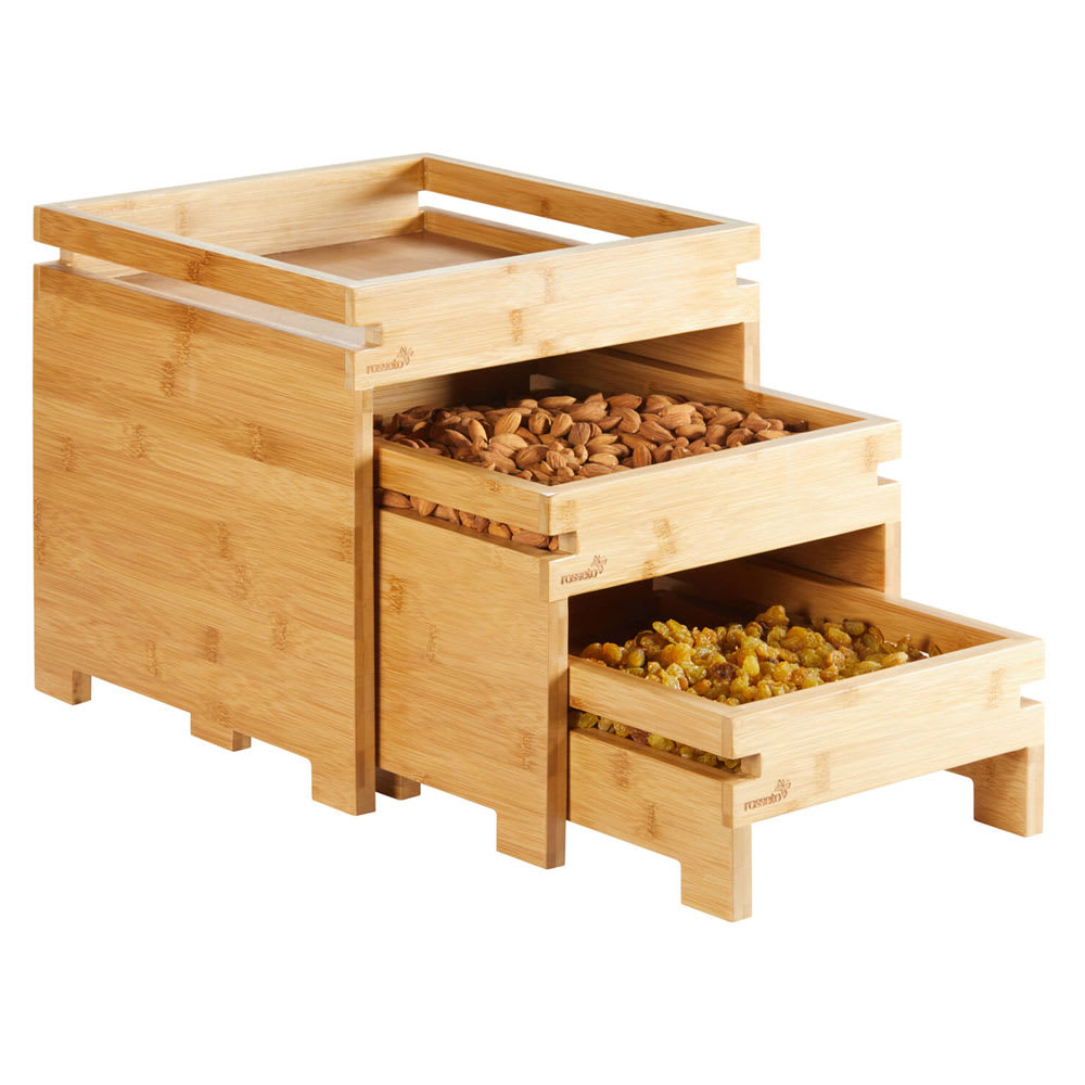 209-BD131 Natura™ Box Stand w/ (3) Tiers, Bamboo