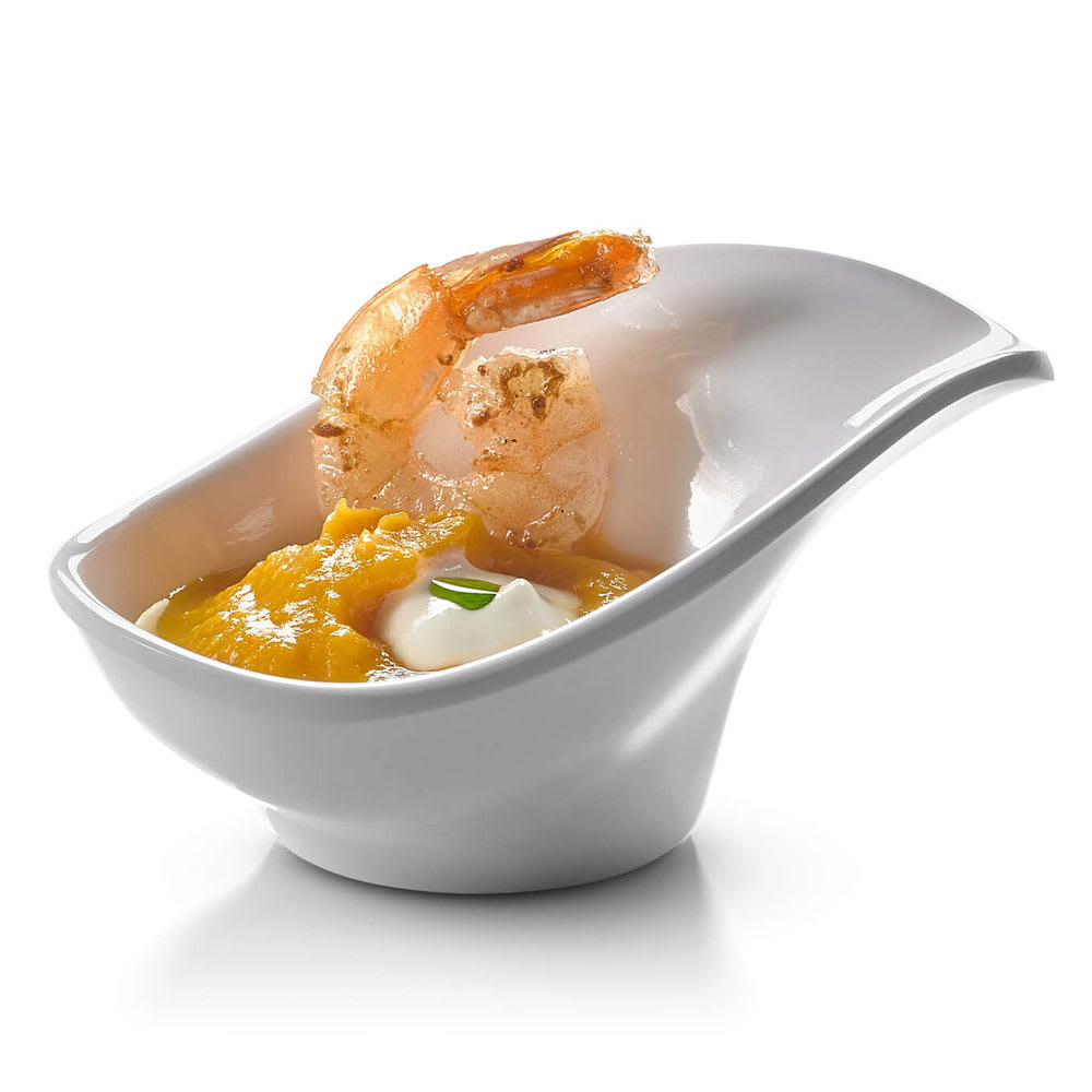 209-MEL004 2 oz Leaf Shaped Melamine Bowl, White