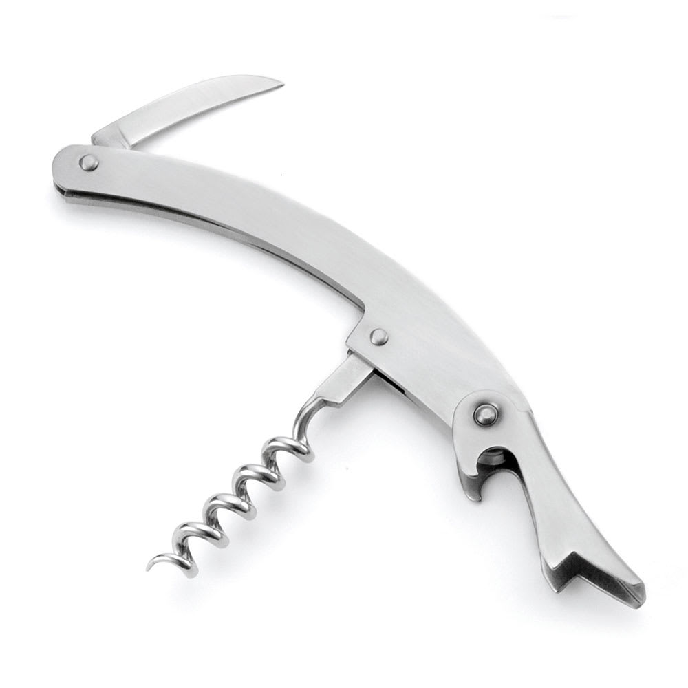 229-1228 Waiter's Corkscrew w/ Foil Cutter & Bottle Cap Opener, Stainless