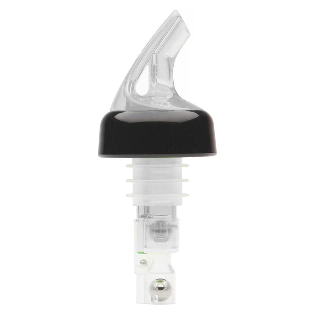 214-BMP3125C 1 1/4 oz Measured Liquor Pourer, Clear w/ Black Collar