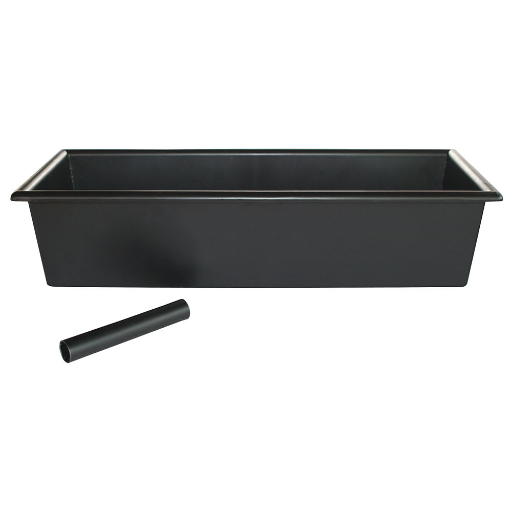 214-CR760 Bar Drain Tray w/ Drain Tube - 14" x 5" x 3", Black