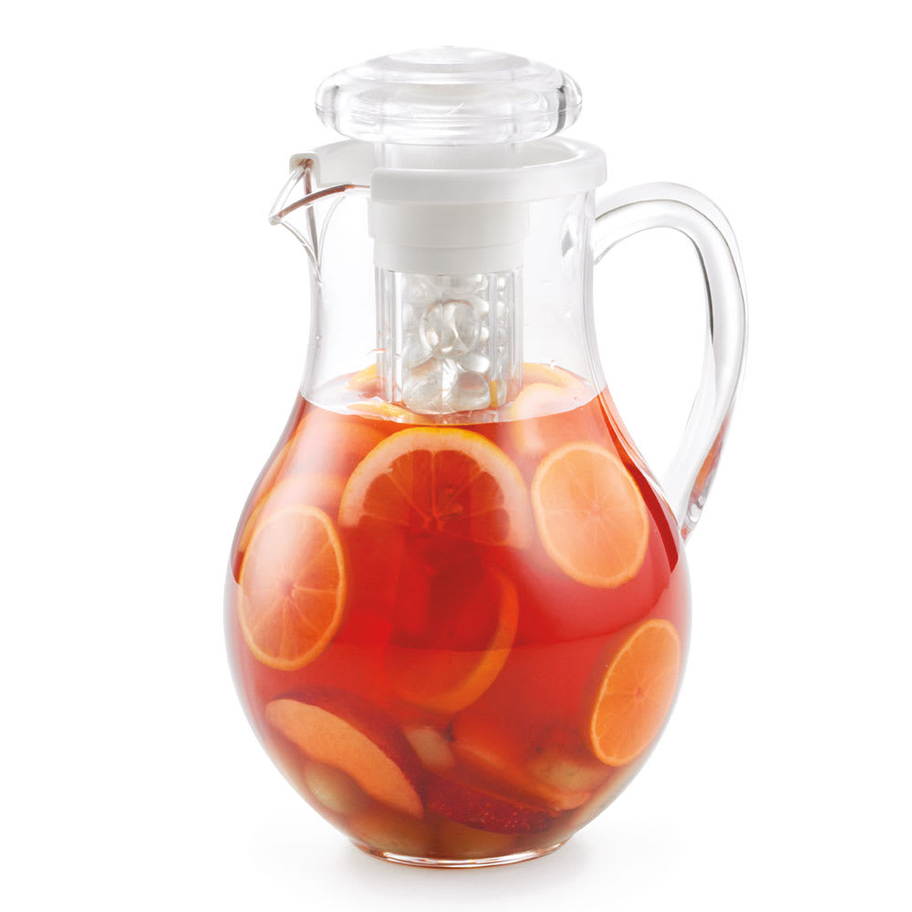 229-328 96 oz Plastic Pitcher w/ Ice Core, Clear