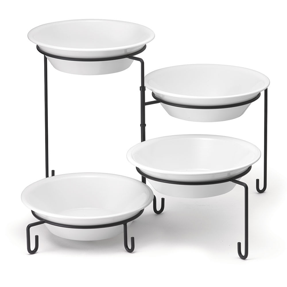 229-BKP4 Four Tiered Stand, 9 Dia x 14 1/2"H, Metal, Black