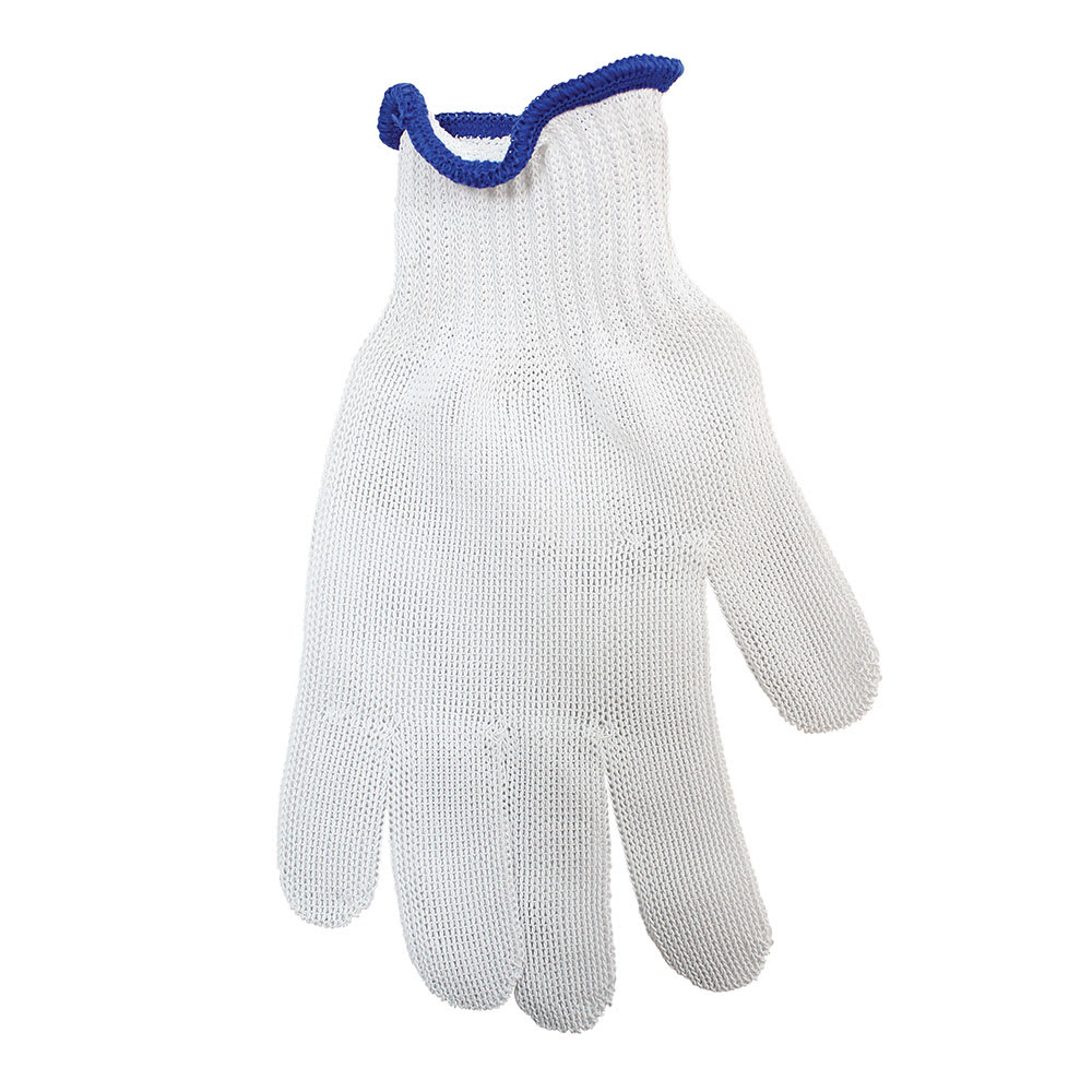 229-GLOVE4 Large Cut Resistant Glove - Polyester/Vinyl, White w/ Blue Wrist Band
