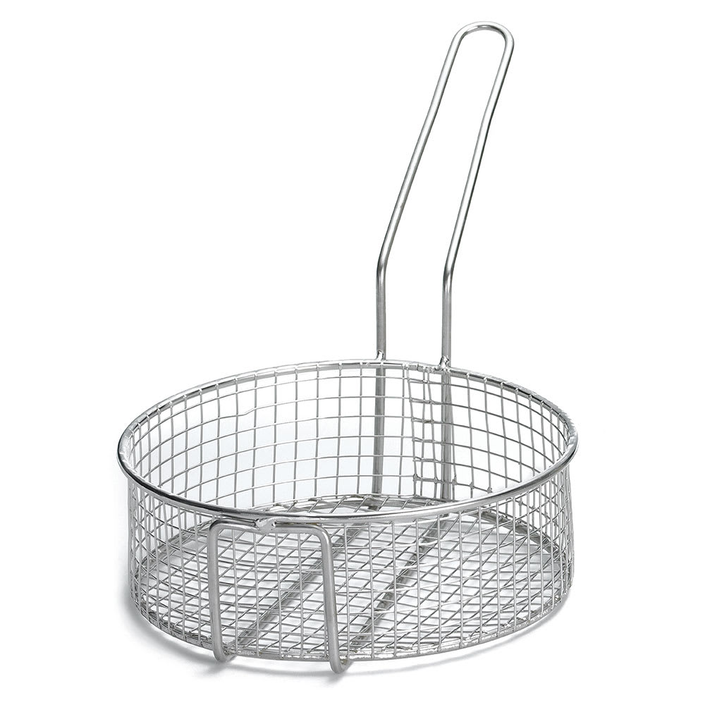 229-988 Fryer Basket w/ Uncoated Handle & Front Hook, 10 1/2" x 10 1/2" x 3 1/2&quo...