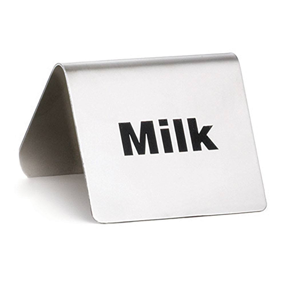 229-B5 Milk Table Tent Sign - 2" x 2 1/2", Stainless