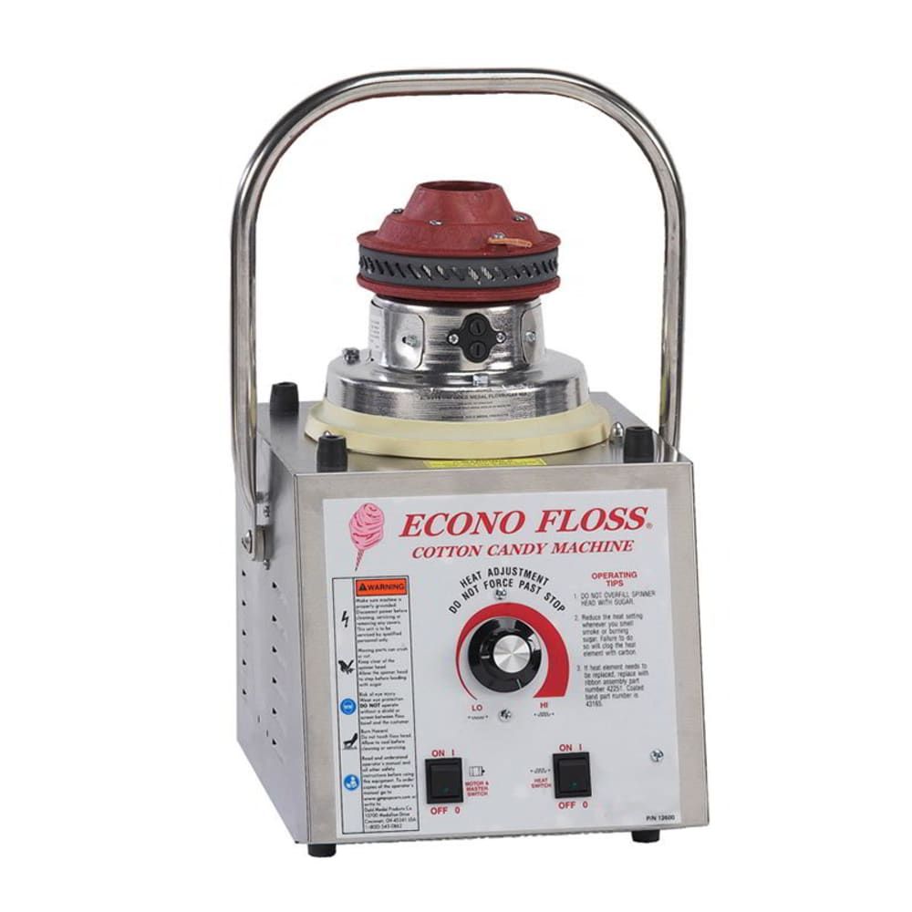 231-3017SR Econo Floss Cotton Candy Machine w/ Lock N Go Handle & 5.5-in Single Ribbon