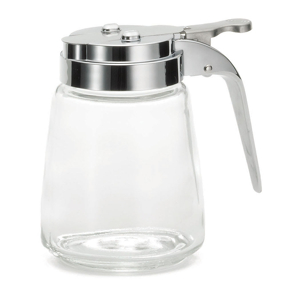 229-1370CP 8 oz Cylindrical Dripcut Server - Glass, Chrome ABS Top