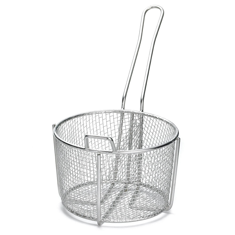 229-987 Fryer Basket w/ Uncoated Handle & Front Hook, 8 1/4" x 8 1/4" x 5"