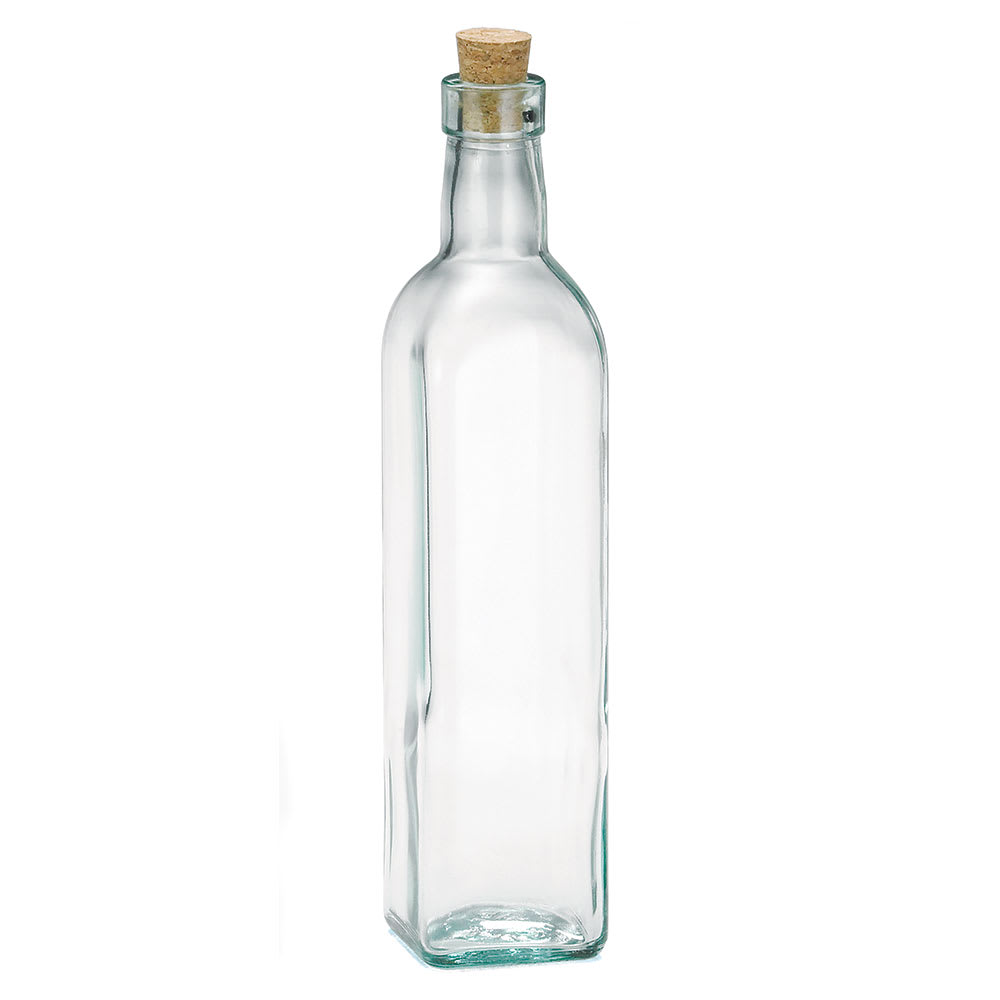 229-616 16 oz Cruet w/ Cork Stopper - Glass, Green Tint