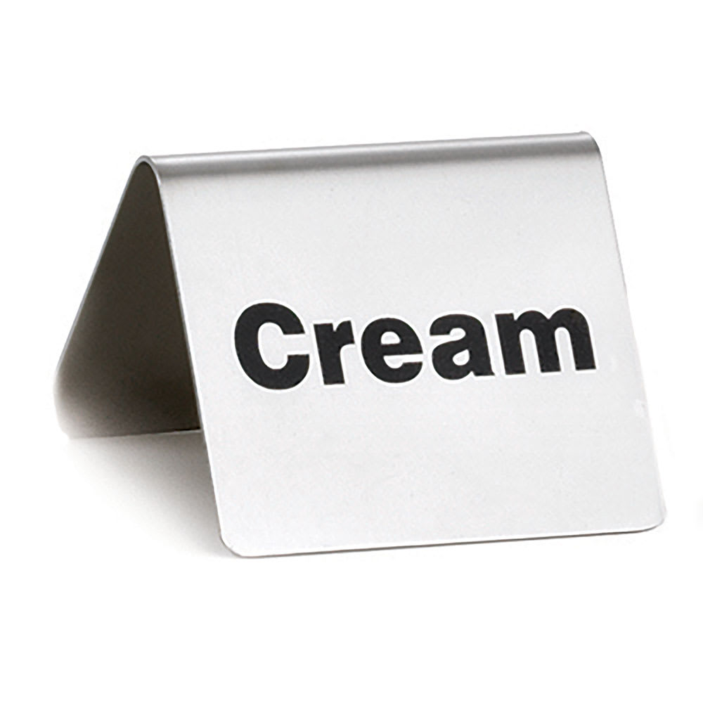 229-B6 Cream Table Tent Sign - 2" x 2 1/2", Stainless