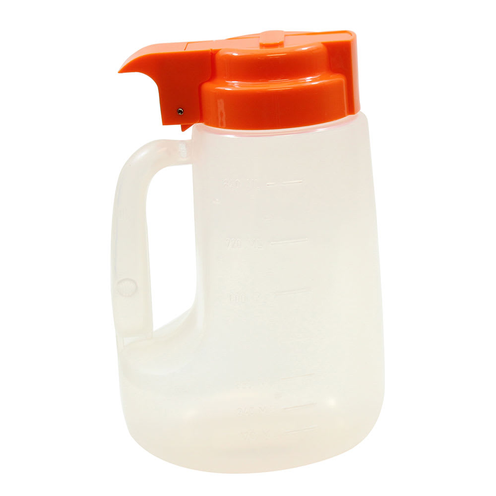 229-PP32X 32 oz Option™ Round Dripcut Server - Polypropylene, Orange Plastic Top