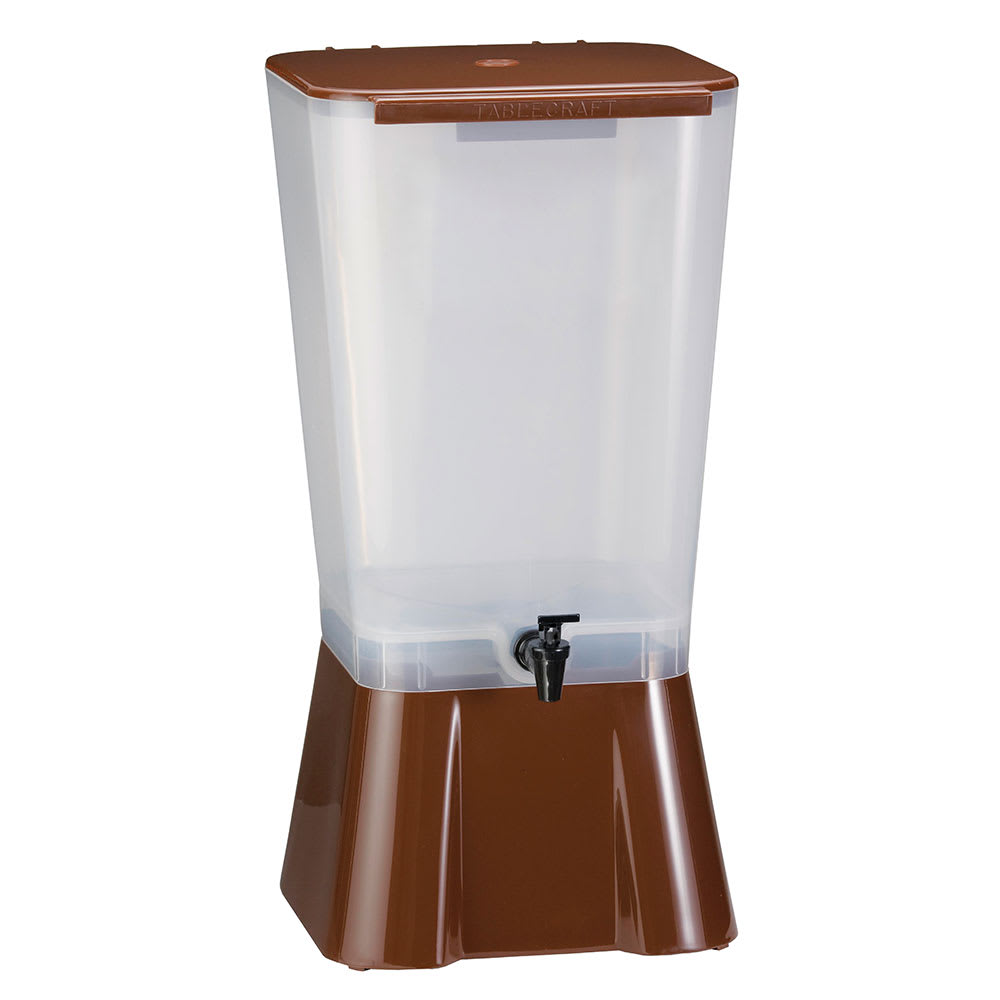 229-1054 5 gal Beverage Dispenser - Plastic Container, Brown Base