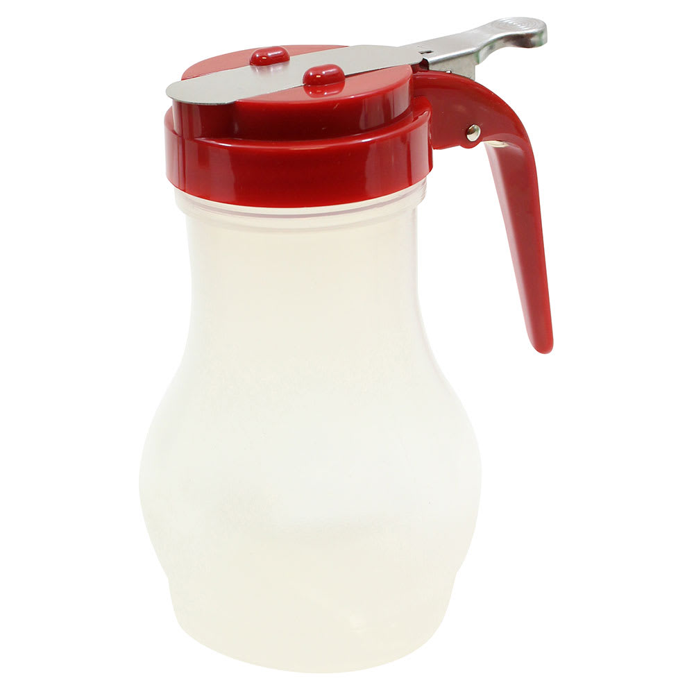 229-PP410RE 10 oz Teardrop Dripcut Server - Polypropylene, Red ABS Top