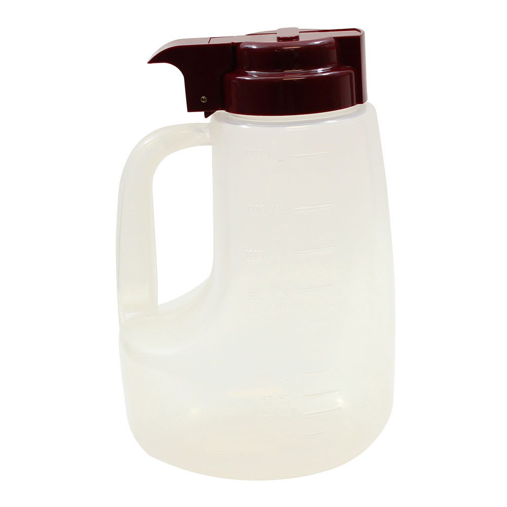 229-PP48M 48 oz Option™ Round Dripcut Server - Polypropylene, Maroon Plastic Top