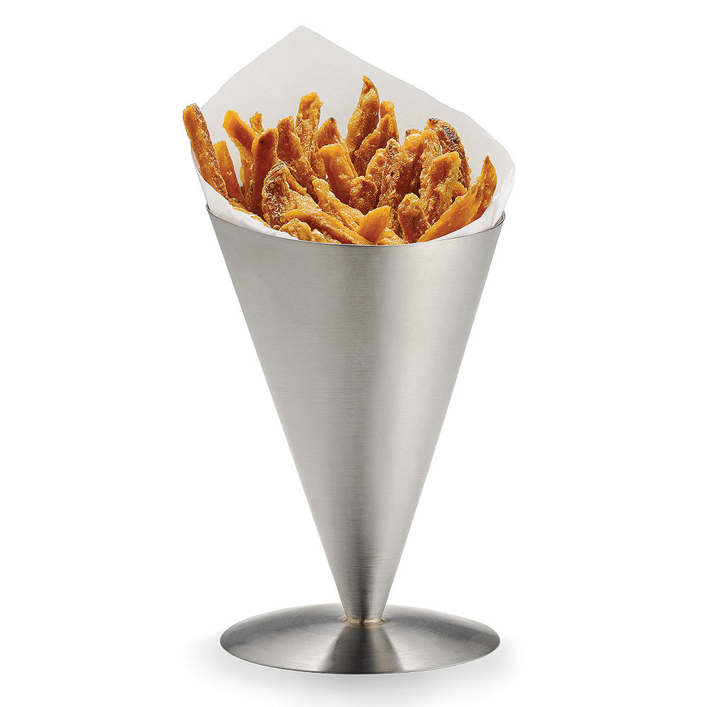 Tablecraft R57 Stainless Steel Fry Cone, 4 1/2 x 7"