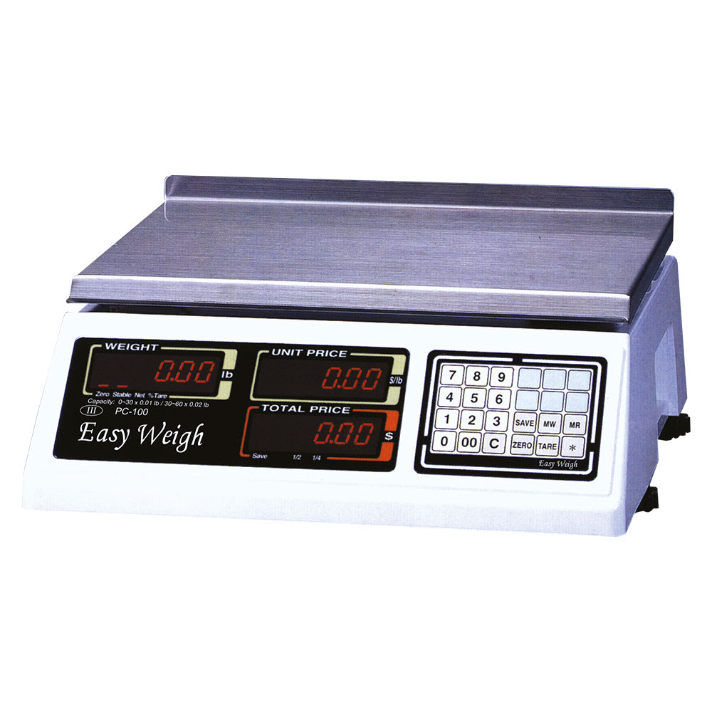 Skyfood PC-100-NL 60 lb Dual Range Electronic Price Computing Scale w/ 6 Digit LCD