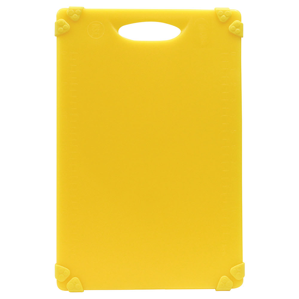 Tablecraft CBG1218AYL Cutting Board w/ Anti-Slip Grips, 12" x 18", Polyethylene, Yellow