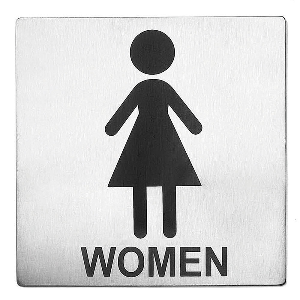 229-B11 Stainless Steel Sign, 5" x 5", Women Restroom