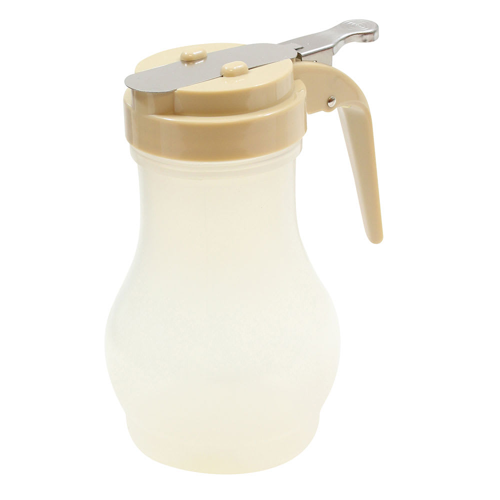 229-PP410A 10 oz Teardrop Dripcut Server - Polypropylene, Almond ABS Top