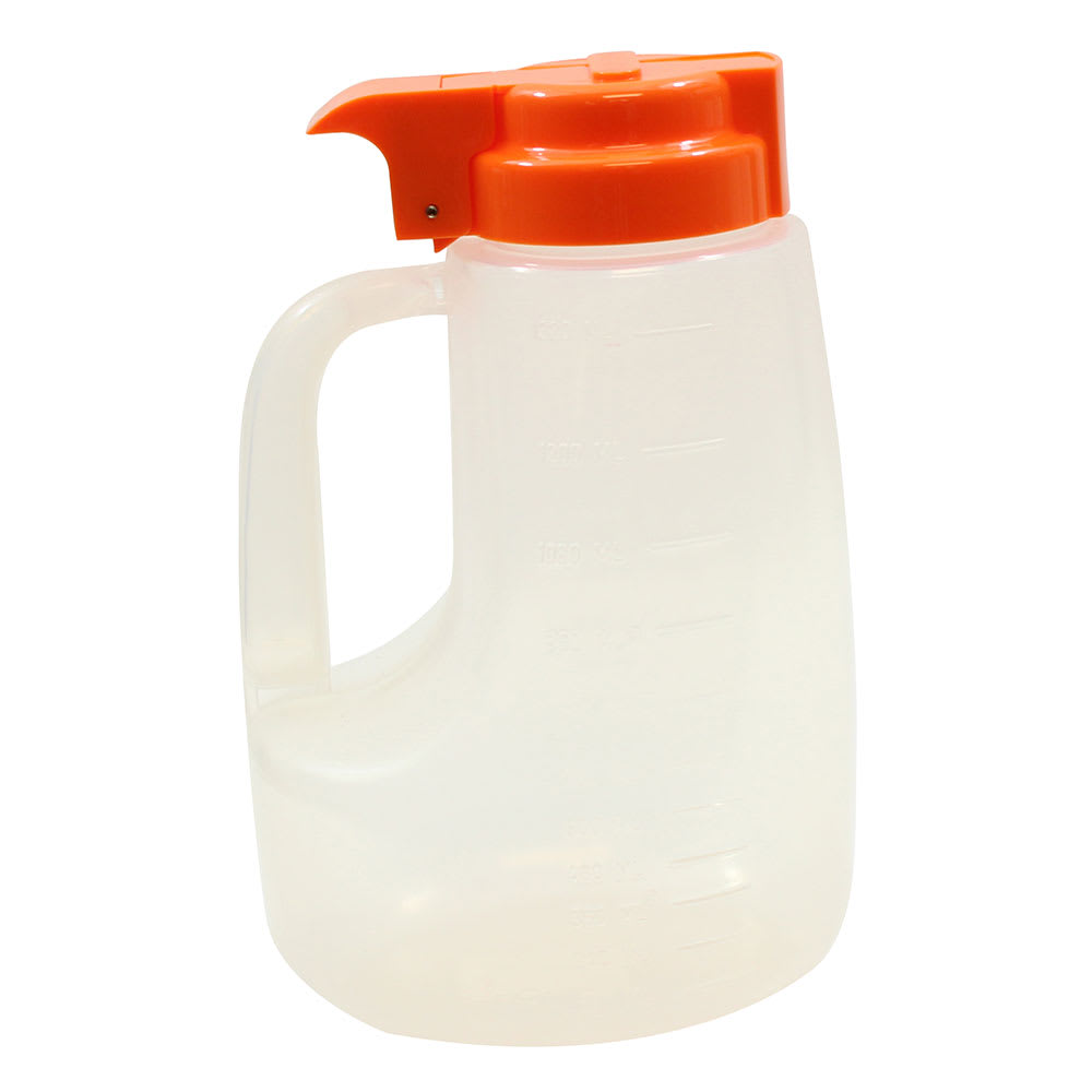 229-PP48X 48 oz Option™ Round Dripcut Server - Polypropylene, Orange Plastic Top