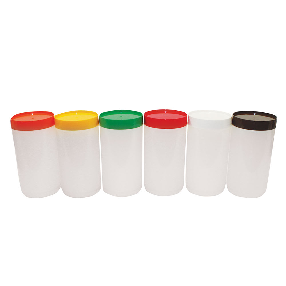 229-JC1032A Polyethylene Backup Unit w/ Assorted Color-Coded Cap, Quart Size