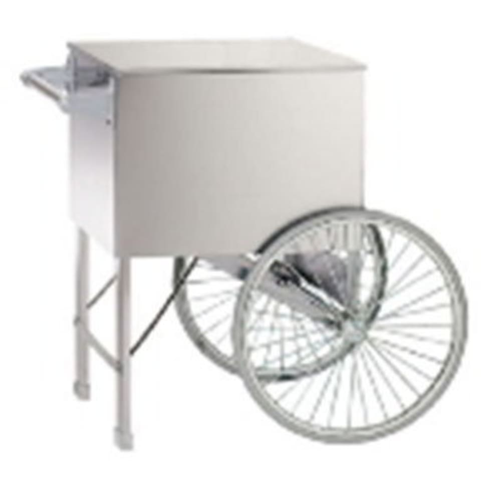 231-2015W Popcorn Cart w/ 2 Spoke Wheels, White, 38" x 27"