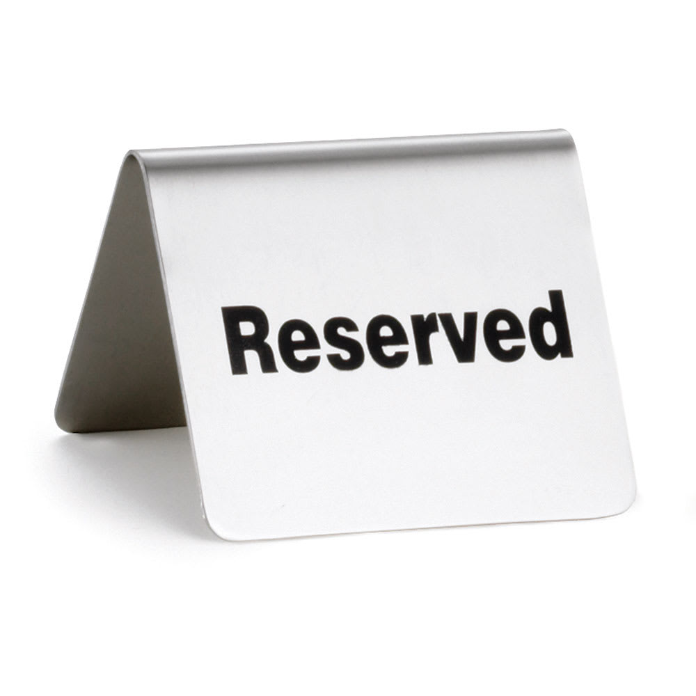 229-B9 Reserved Table Tent Sign - 2" x 2 1/2", Stainless