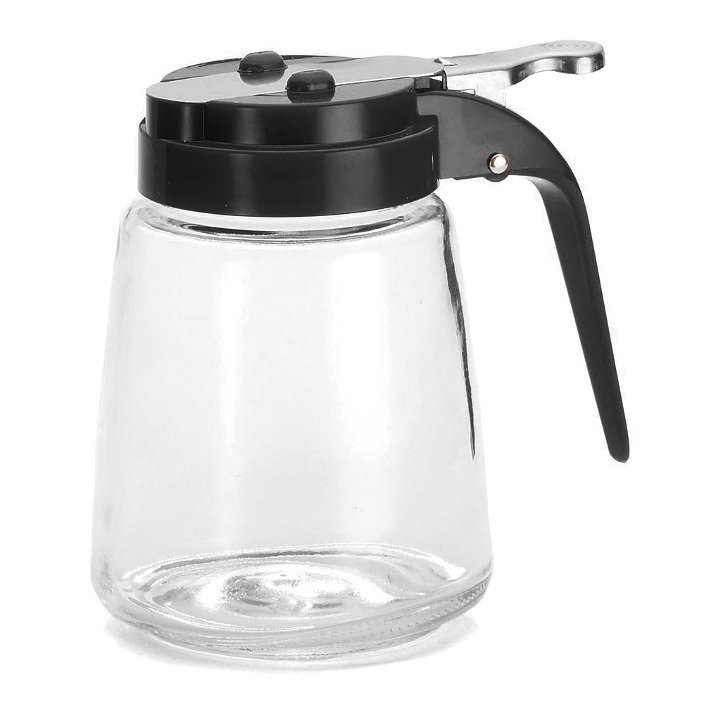 229-1371BK 12 oz Cylindrical Dripcut Server - Glass, Black ABS Top