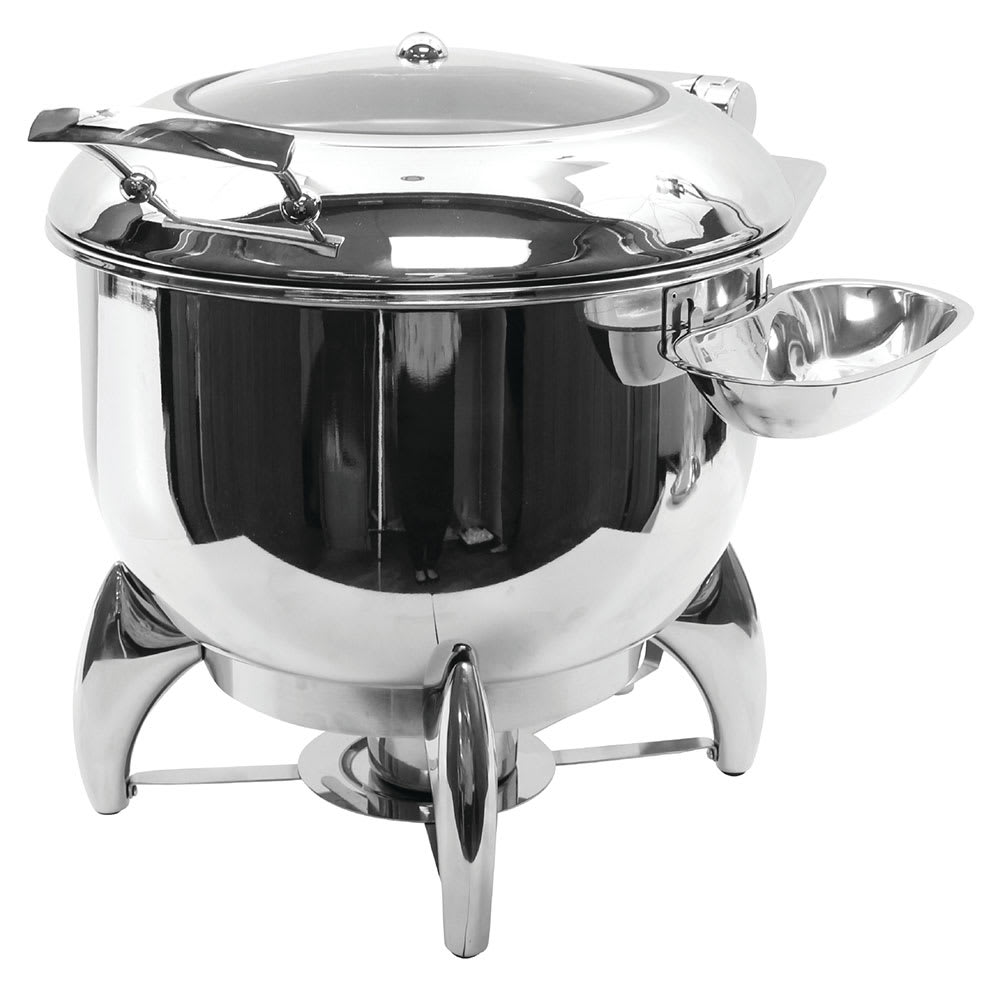 Tablecraft CW40178 11 qt Soup Chafer w/ Hinged Lid & Chafing Fuel Heat