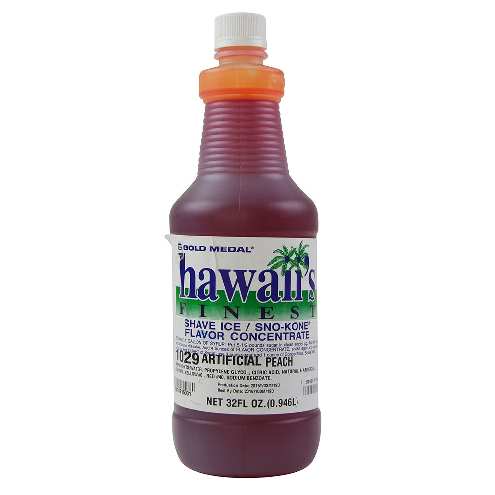 231-1029 1 qt Peach Snow Cone Syrup Concentrate