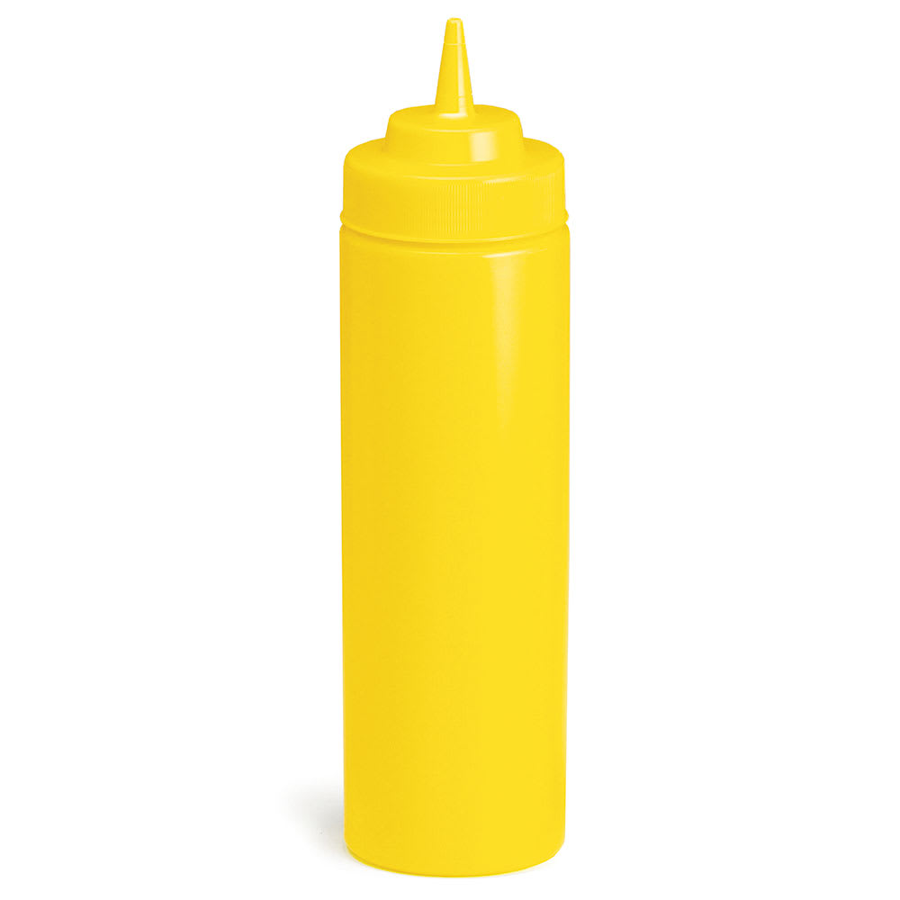 229-12463M Wide Mouth Squeeze Dispenser, 24 oz, Polyethylene, Yellow Cap
