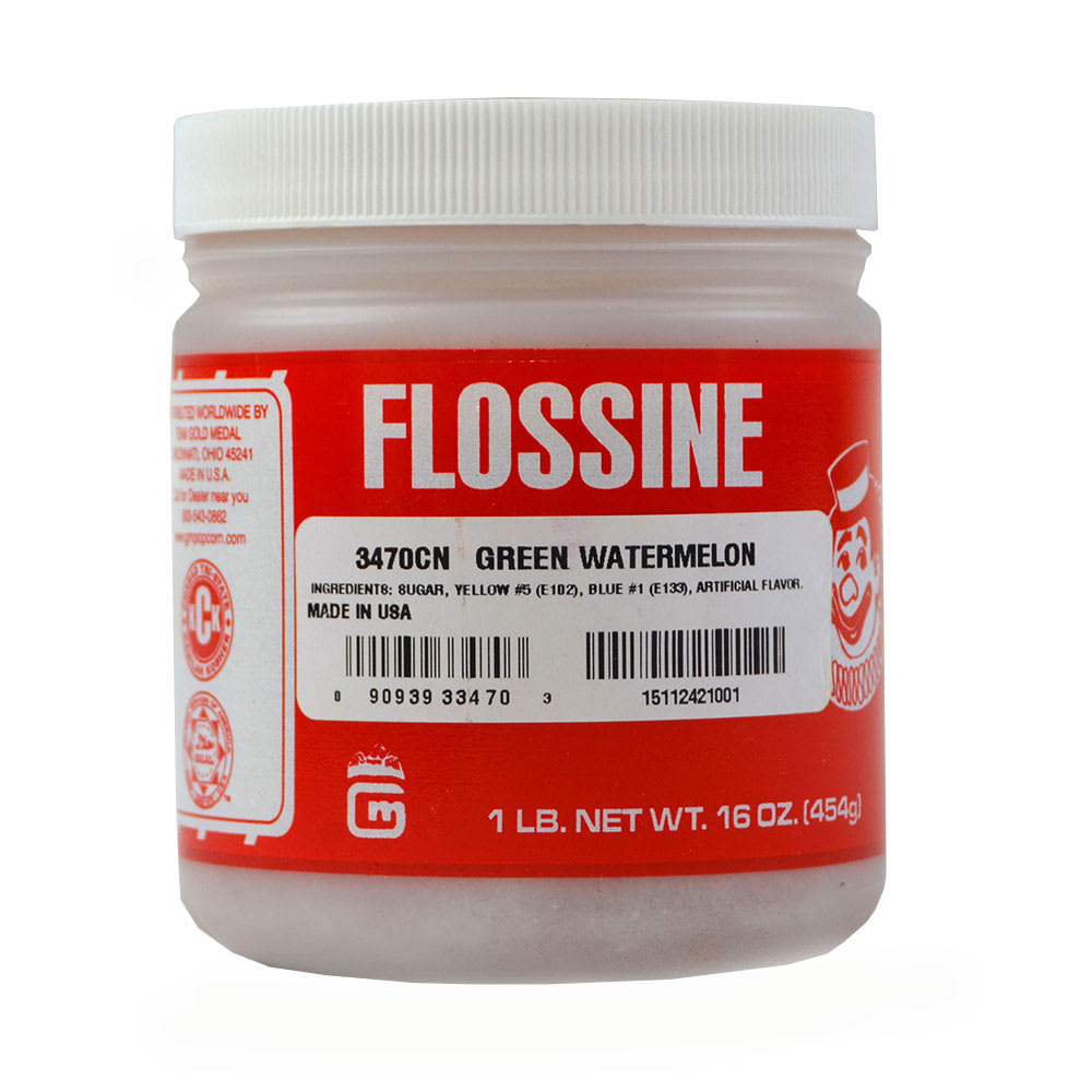 231-3470CN 1 lb Jar Green Watermelon Flossine®
