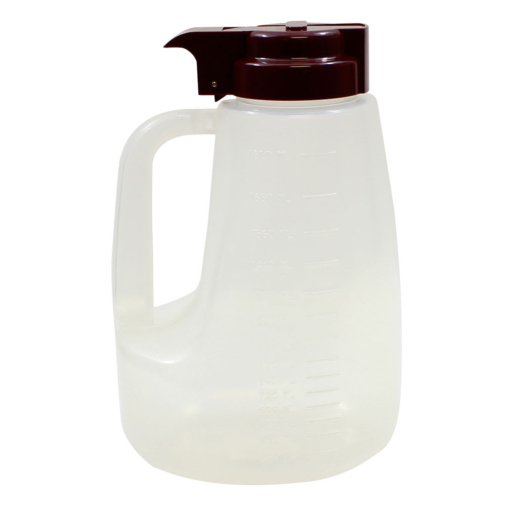 229-PP64M 64 oz Option™ Round Dripcut Server - Polypropylene, Maroon Plastic Top