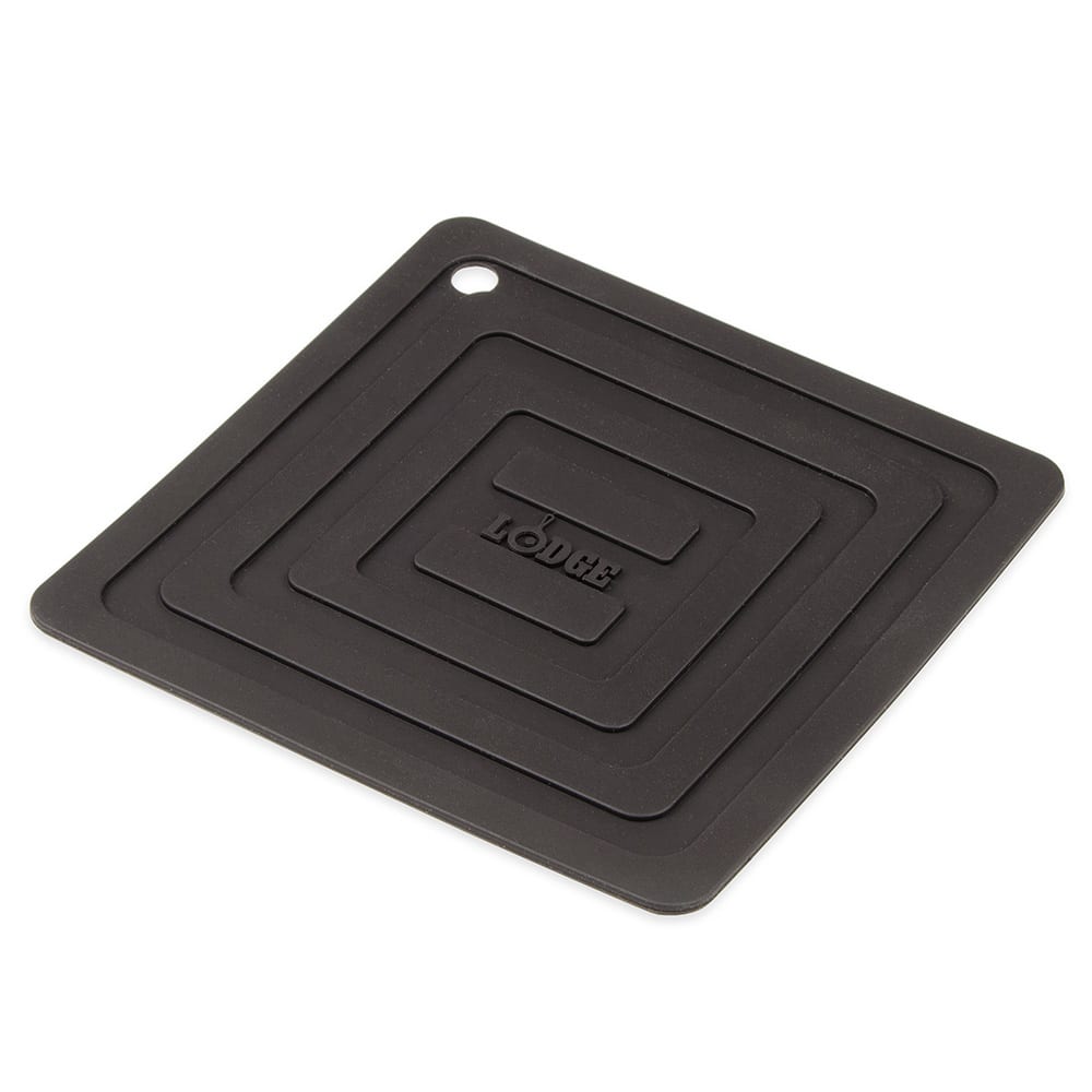 Lodge AS6S11 Square Silicone Potholder, Heat Resistant to 250°F, 5 7/8 x 5 7/8", Black