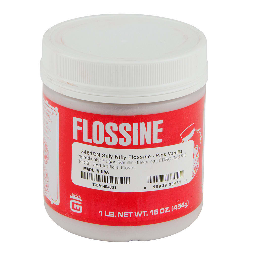 231-3451CN 1 lb Jar Silly Nilly (Pink Vanilla) Flossine®