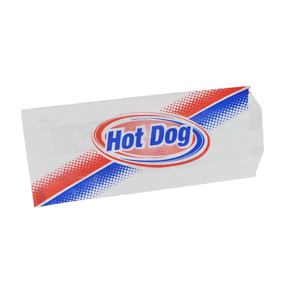 231-5441 Disposable Hot Dog Sandwich Bags for Large Hot Dogs, Dry Wax, 1,000/Case
