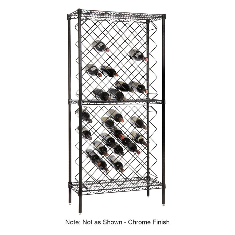 Focus FDWR82CH 63"H Display Commercial Wine Rack w/ (82) Bottle Capacity, Chrome