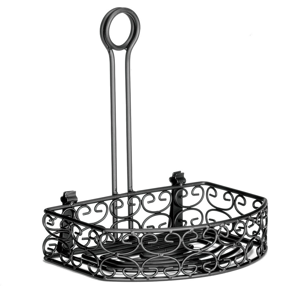 229-BK267912 Half-Moon Condiment Caddy - Metal, Black