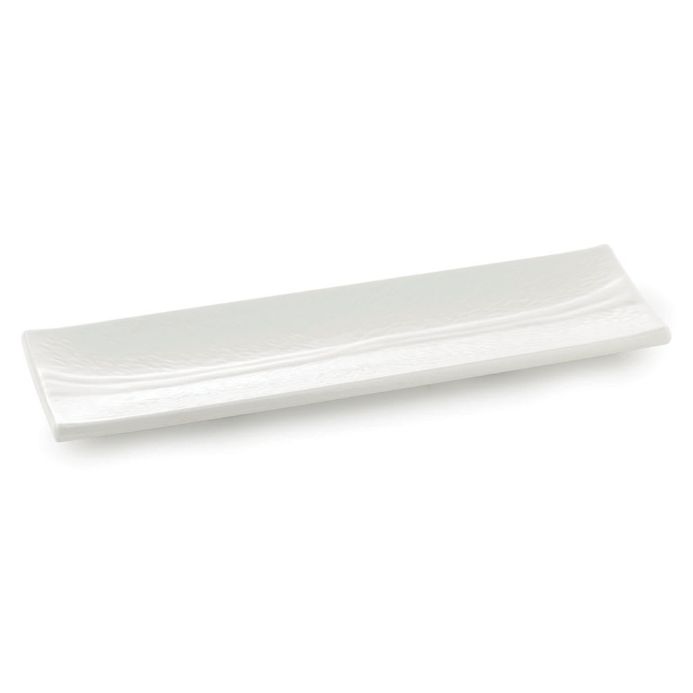 229-M186 17 3/4" x 5 1/2" Rectangular Frostone Platter -  Melamine, White