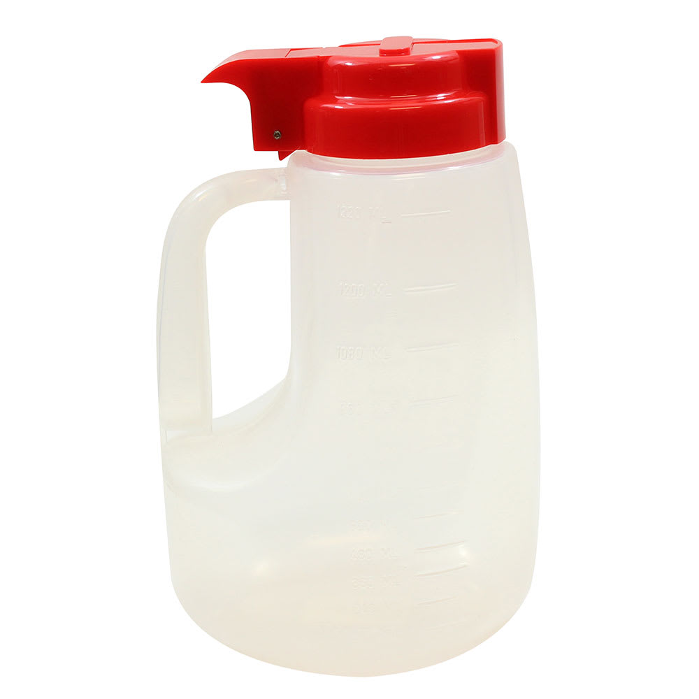 229-PP48R 48 oz Option™ Round Dripcut Server - Polypropylene, Red Plastic Top