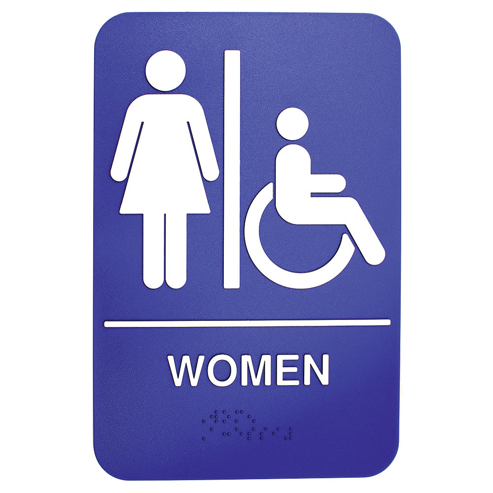 229-695630 6 x 9" Sign, Women / Accessible w/ Handicapped Symbol, Braille
