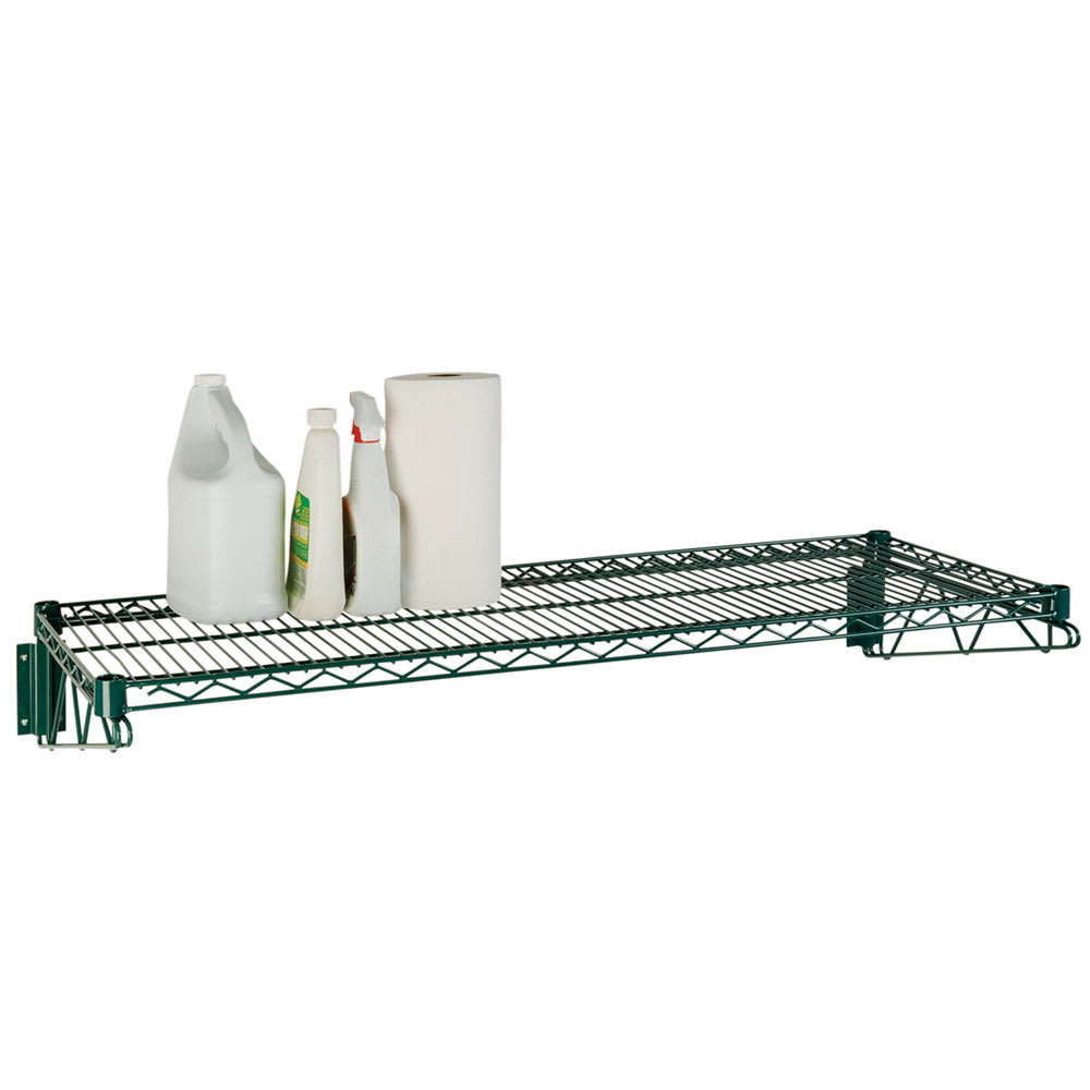 268-FWS1848GN Direct Wall Mount Kit w/ (2) 18"D Brackets & (1) 48"W Wire Shelf, Epo...