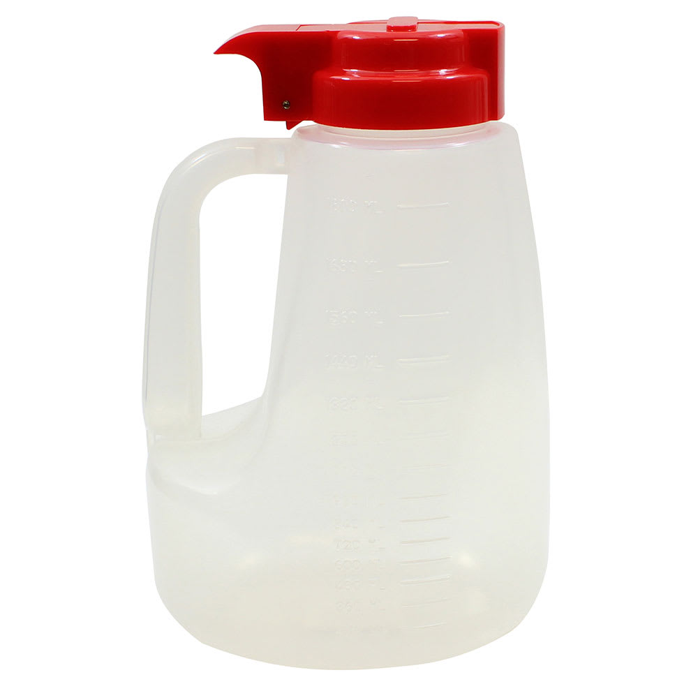 229-PP64R 64 oz Option™ Round Dripcut Server - Polypropylene, Red Plastic Top